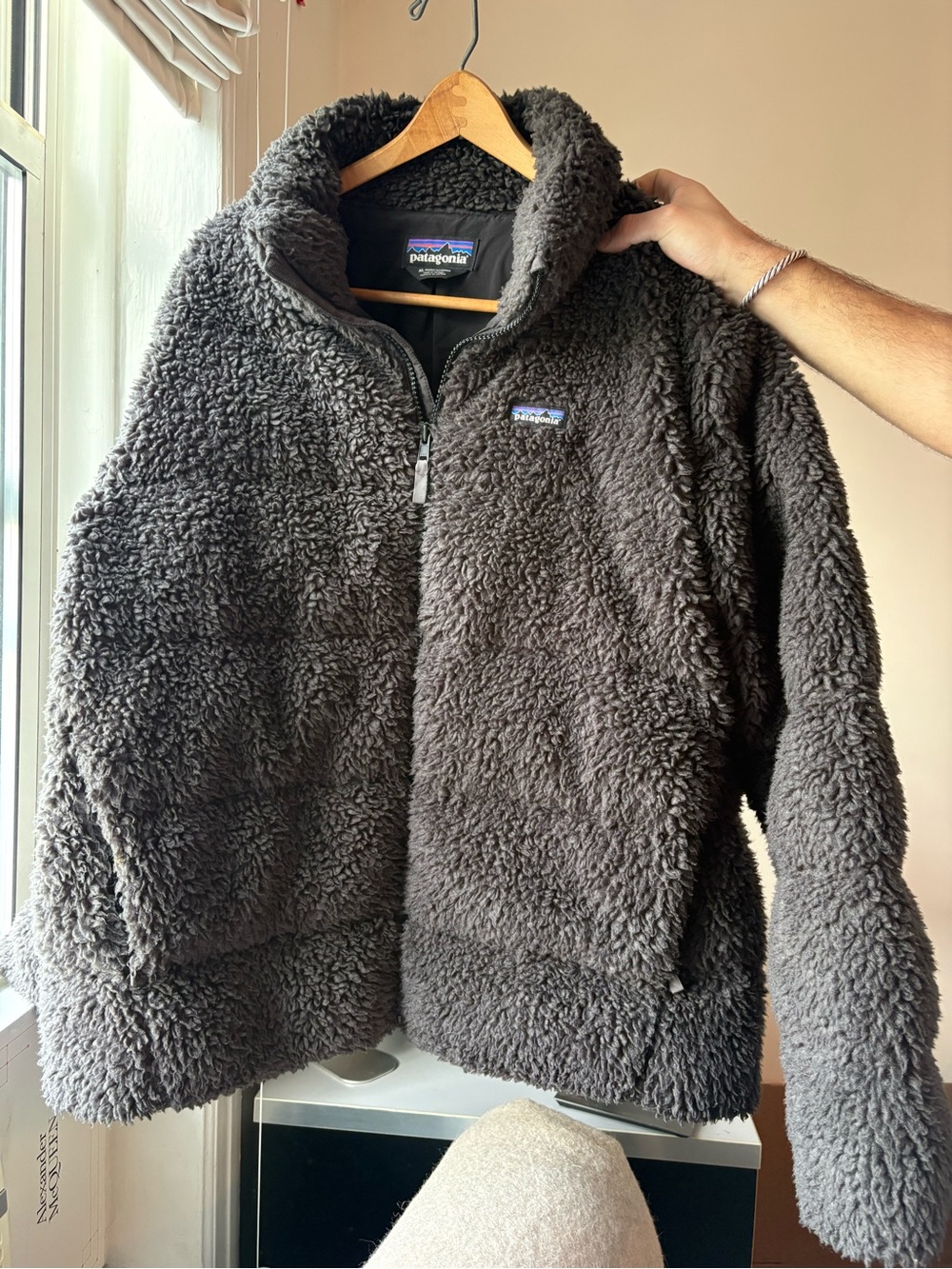 Patagonia Charcoal Black High-Pile Fleece Quarter-Zip Jacket